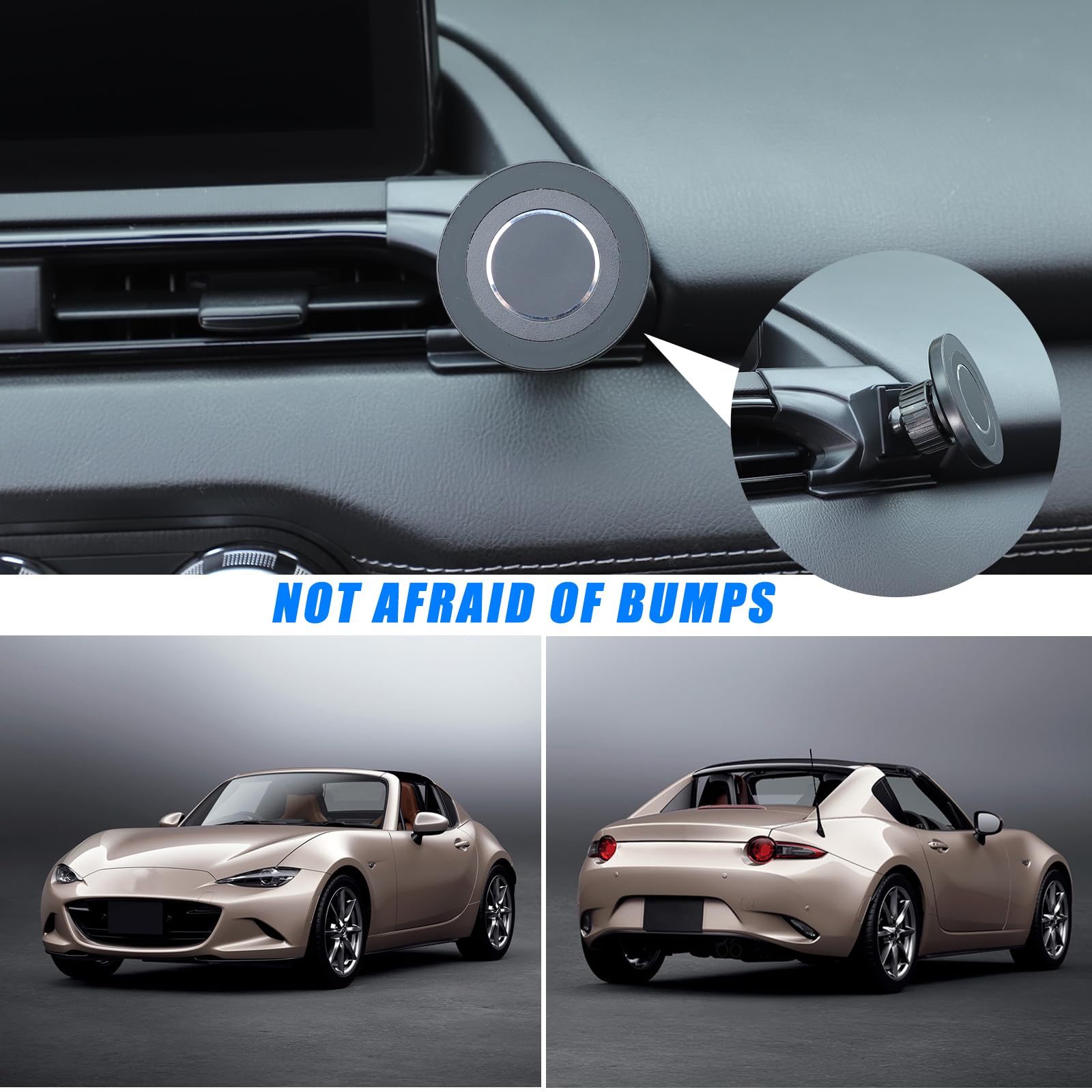 HAPPYHORSE Supporto per telefono da auto compatibile con Mazda MX-5 ND 2016-2024, supporto per telefono cellulare con controllo centrale per bocchetta dell'aria (stile E)