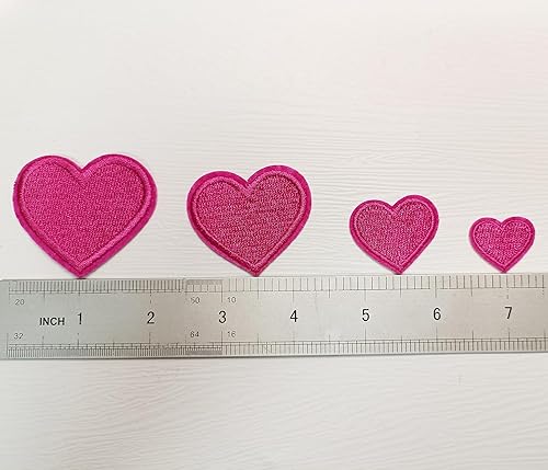 Miniatura 4 de 24 parches para planchar con corazón rosa y rosa, parches bordados con corazón para ropa, chaquetas, sombreros, mochilas, jeans