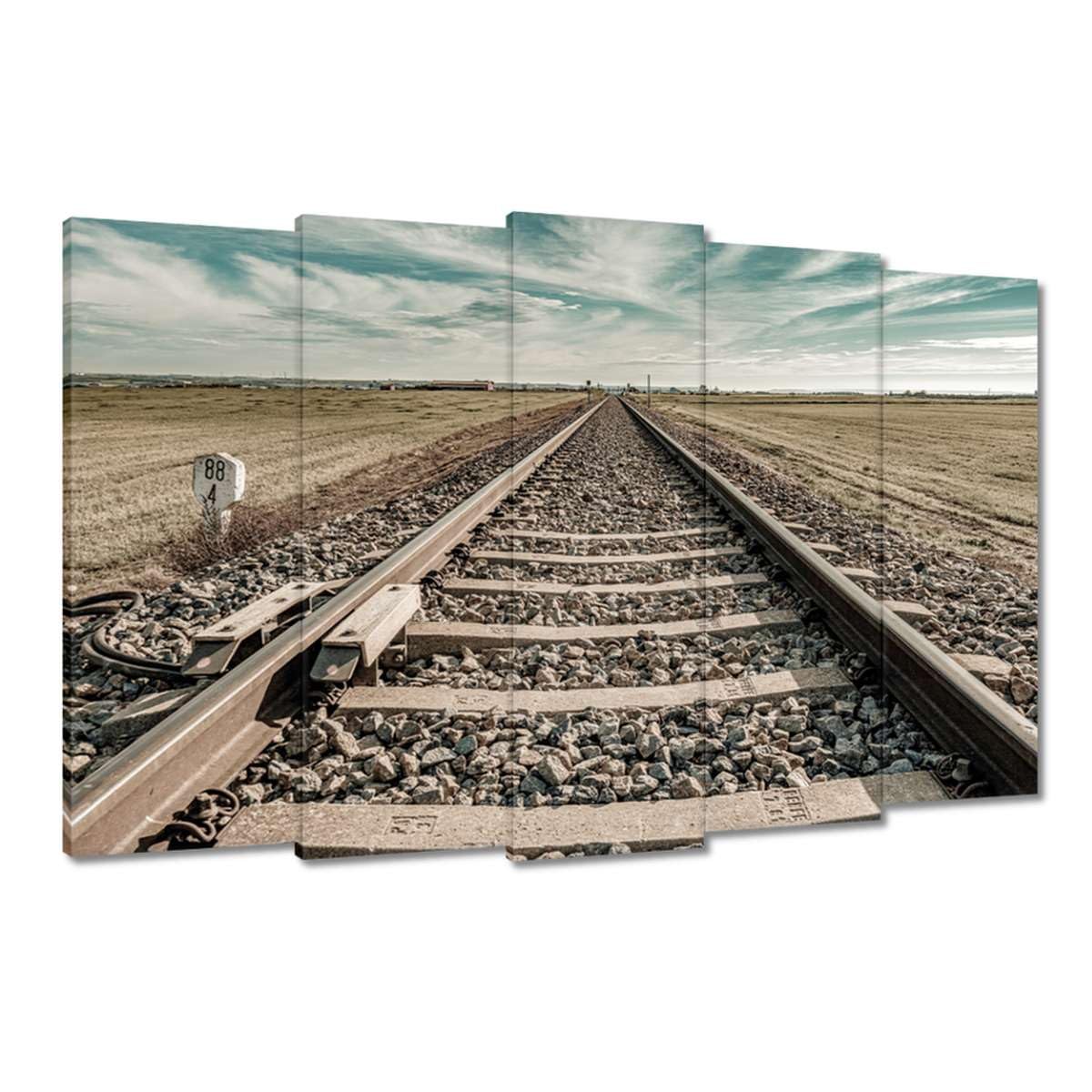 Toile murale Railway Track 150x95 cm pour dynamiser un mur blanc vide - 4