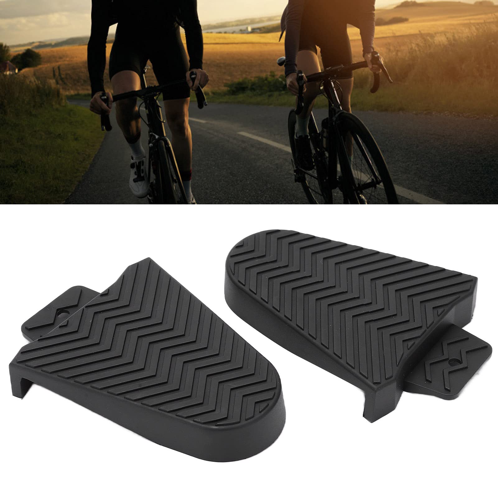 equlup Bike Cleat Cover, 9.5x6.5x1cm Pair Silicone Mountain Bicycle Lock Pedal Cleat Protector Cycling Shoes for SPD SL Splint BMX Road Bike Clip Accessories