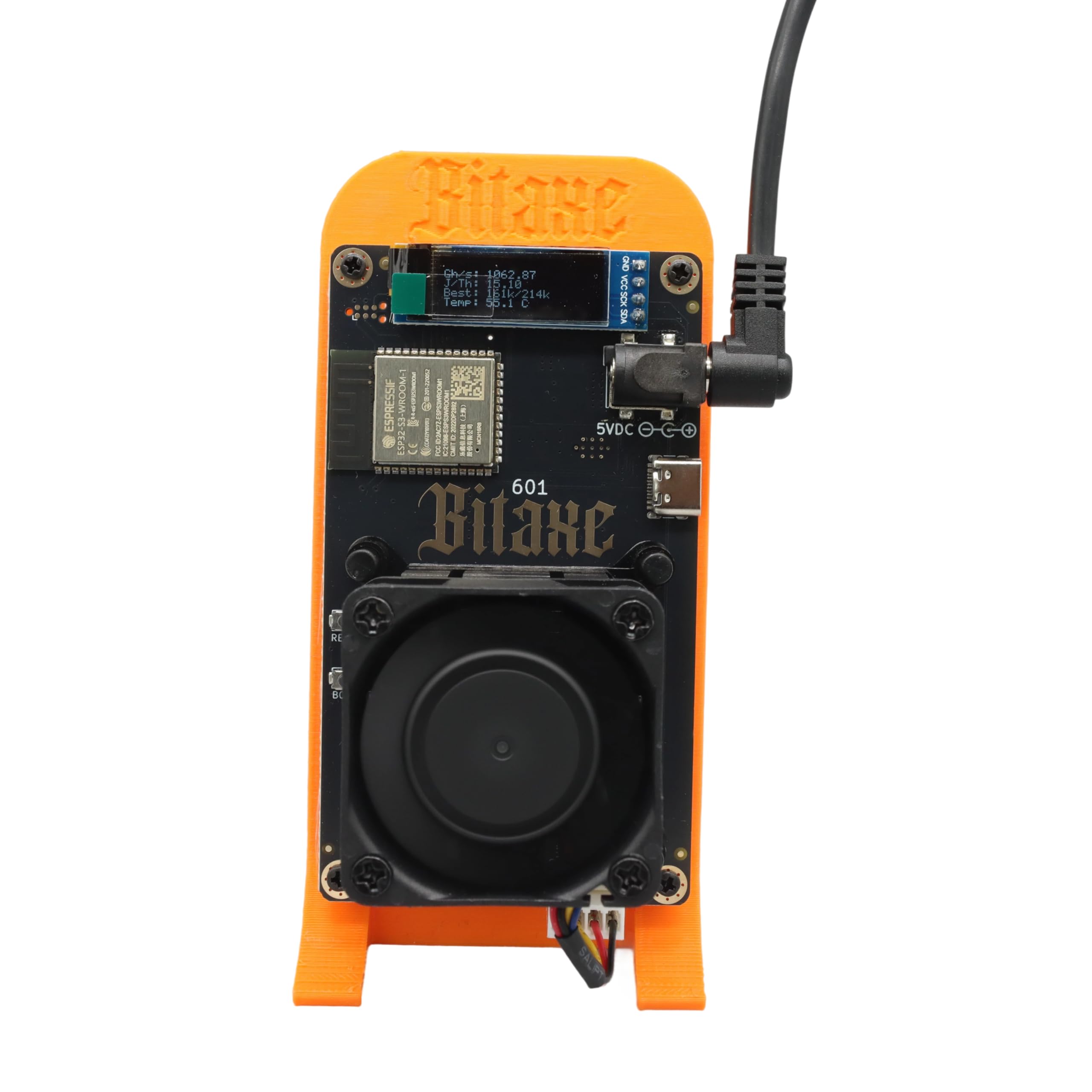 Open Source Bitcoin Miner Bitaxe Gamma 601 Solo Miner 1.2TH/S 18W BM1370 from Antminer S21 Pro Asic Bitcoin Miner with Stand and PSU