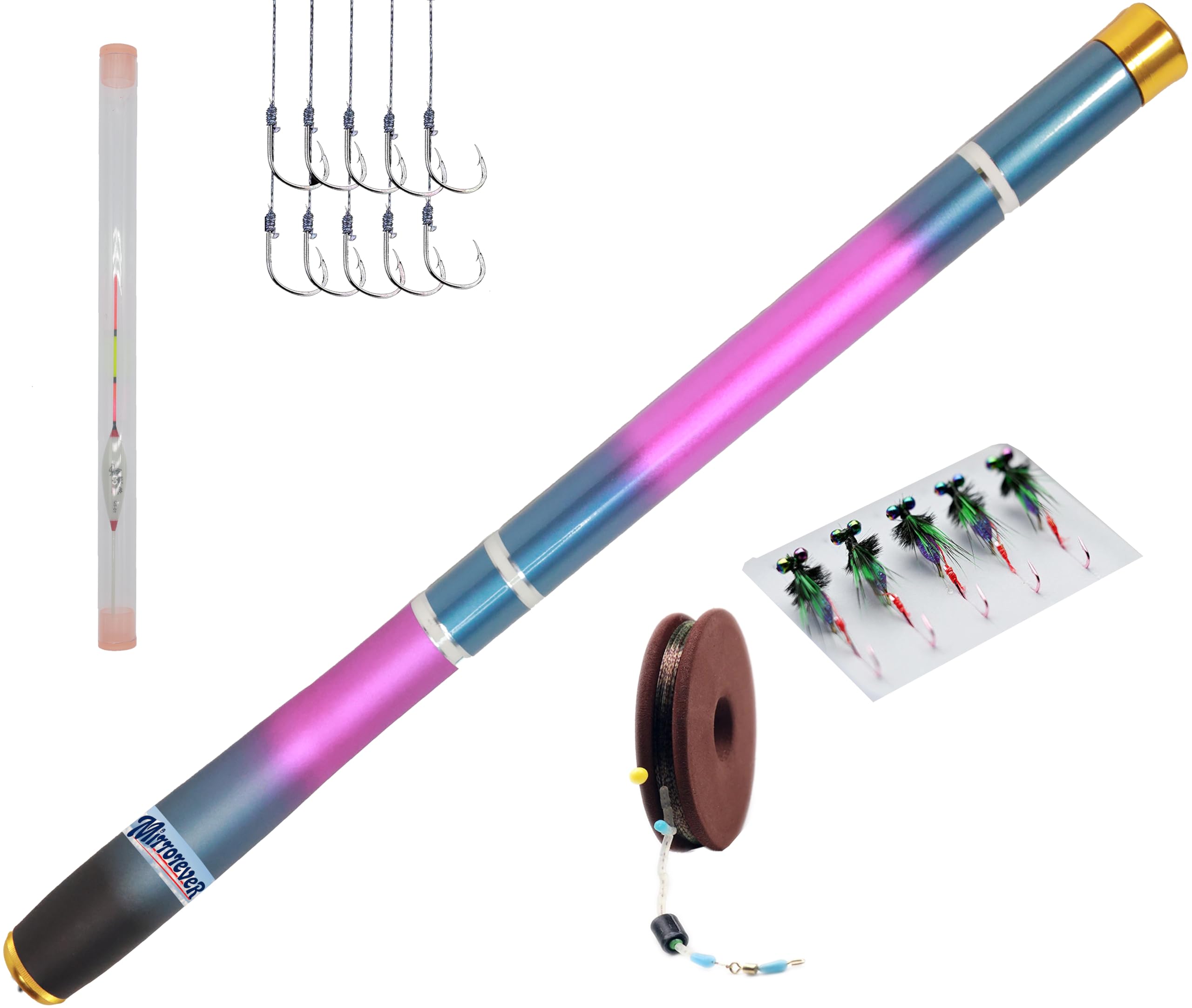 MIRROREVER Fly Fishing Combo Kit Tenkara Rod Kit-Premium Carbon Fiber Telescopic Fly Fishing Rod Combo with Fly Rod,Line,and Fishing Accessories (Tenkara Rod Kit, 20.7Ft-6.3m)