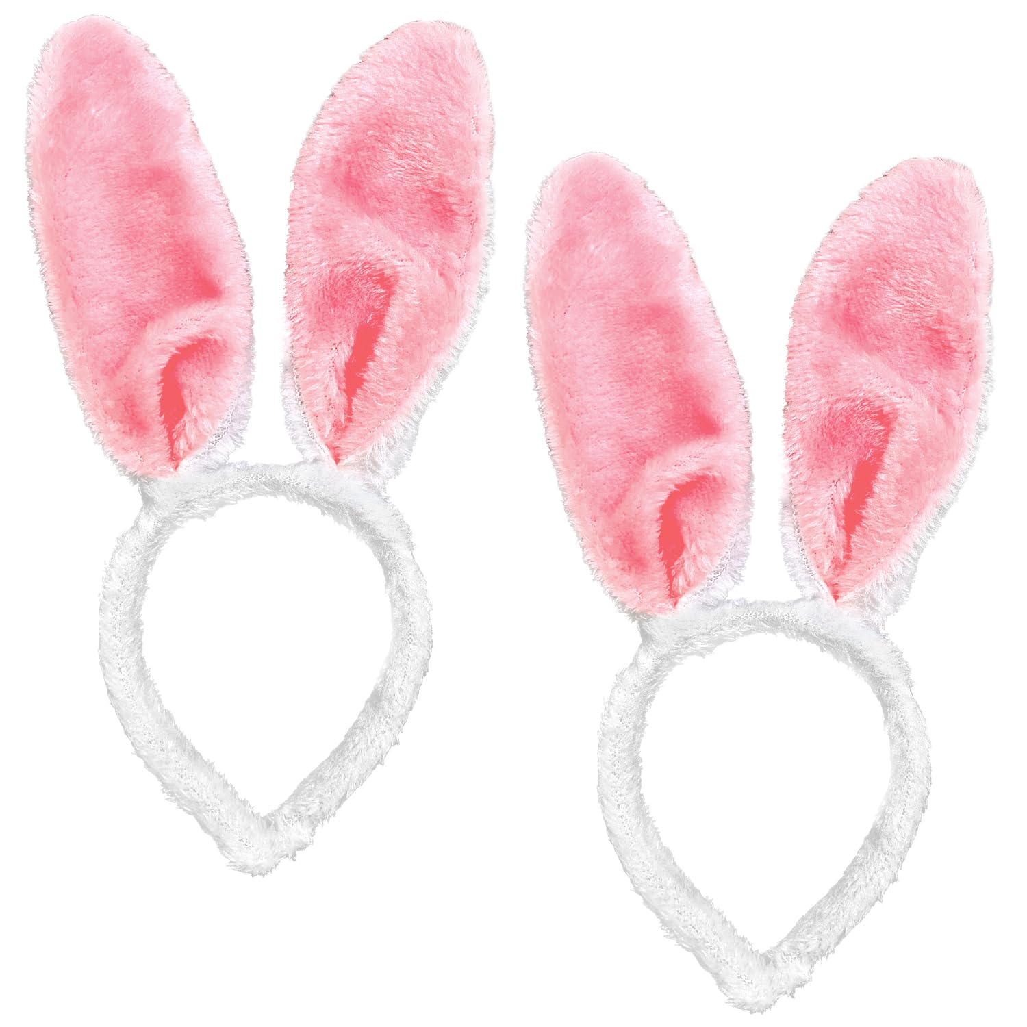 FIGCY 2-Pack White Bunny Ear Headbands, Plush Headband for Easter Costume, Bunny Ears Accessories for Carnival and Party