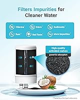 Vista 3 de AQUA CREST Filtro de agua para grifo, repuesto para filtro Brita®, sistema de filtración de agua del grifo Brita® Faucet 36311 On Tap, FR-200, Blanco