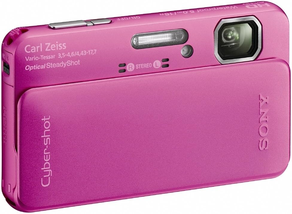 Sony Cyber-Shot DSC-TX10 16.2 MP Waterproof Digital Still Camera with Exmor R CMOS Sensor, 3D Sweep Panorama, and Full HD 1080/60i Video (Pink)