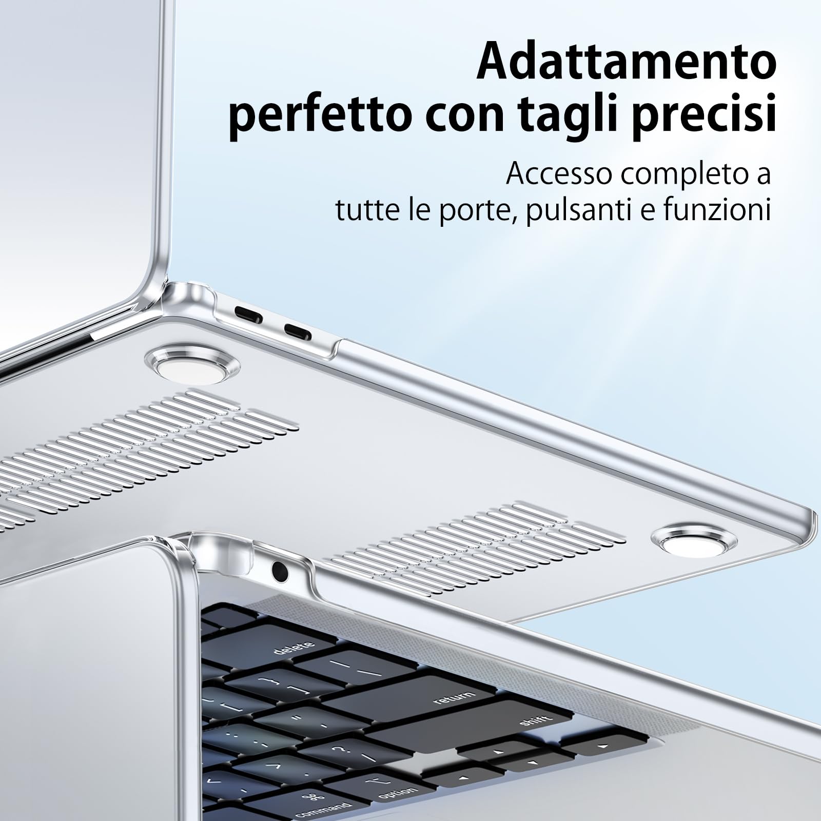 Custodia Protettiva per MacBook Air 13 Pollici Cover 2021 2020 2019 2018 Modello A2337(M1) A2179 A1932, Cristallo Rigide Custodia e Ultra Sottile TPU UE Tastiera Cover (A2337 A2179)