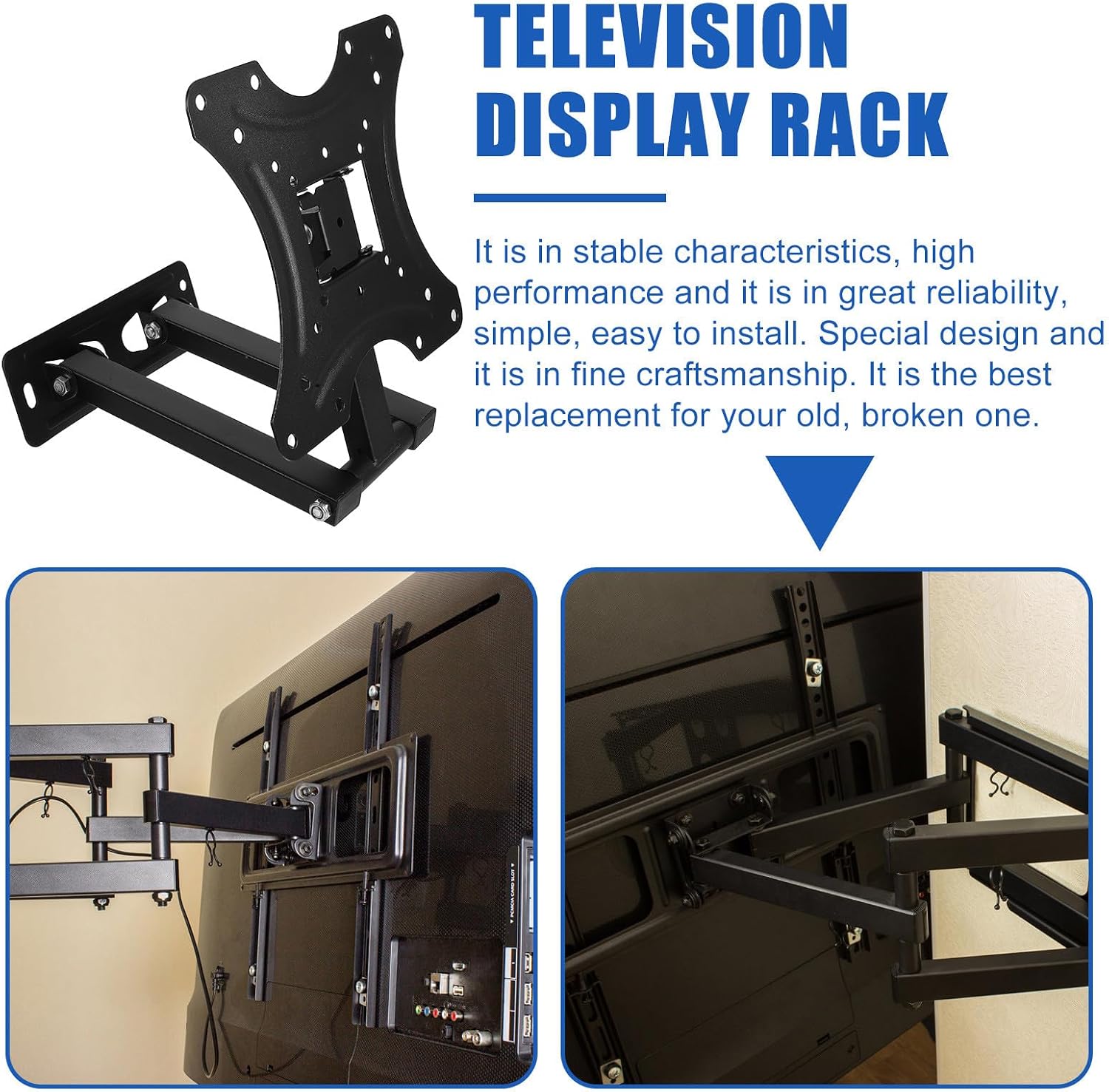 BESPORTBLE Tv Wall Mount Bracket with Swivel Tilt and Extension Arm for 17-42 Inch Tvs and Monitors, Adjustable Long-arm Holder Suitable for Home and Office Use