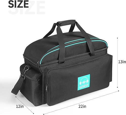 Miniatura 3 de Bolsa de DJ para concierto, bolsa grande para archivos de cable de DJ, organizador de almacenamiento de equipo de DJ con parte inferior acolchada