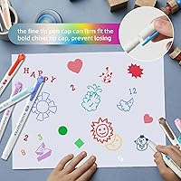 Vista 5 de Resaltadores suaves reales, marcadores pastel de colores surtidos, marcadores de doble punta, cincel y puntas finas para colorear, subrayar, 15