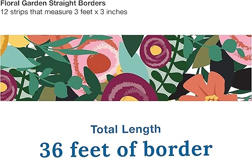 Miniatura 3 de Carson Dellosa Grow Together - Bordes de tablón de anuncios de flores de 36 pies, 12 tiras de ribete floral para pizarra blanca, corcho y cartón,