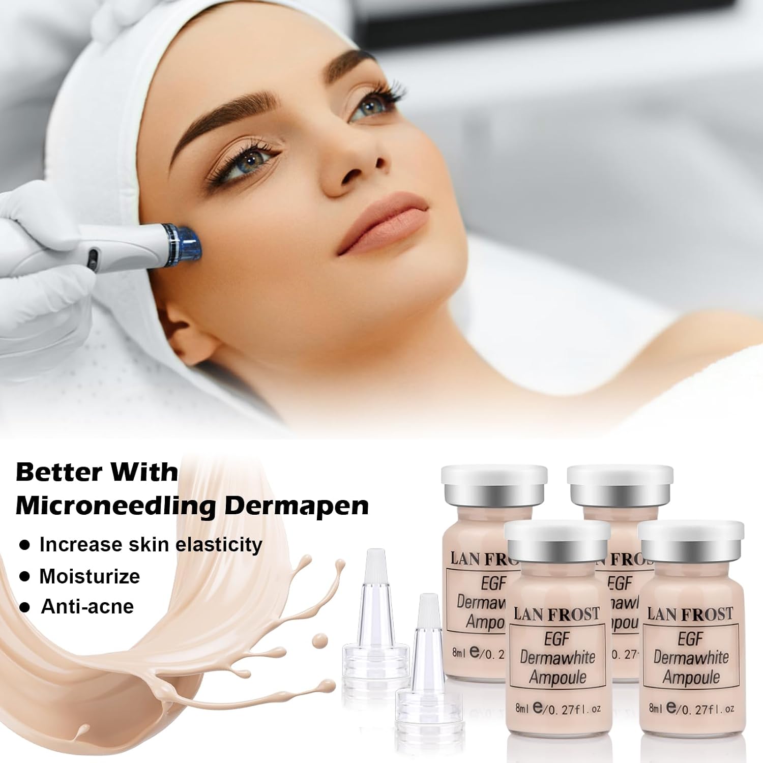 BB Pigment Serum Starter Kit Hyaluronic Acid Essence Foundation BB Facial Skin Care Kit 0.27oz 12 Vials, Combined With Niacinamide and Peptides To Skin Tone Anti-Aging Glow Foundation #1