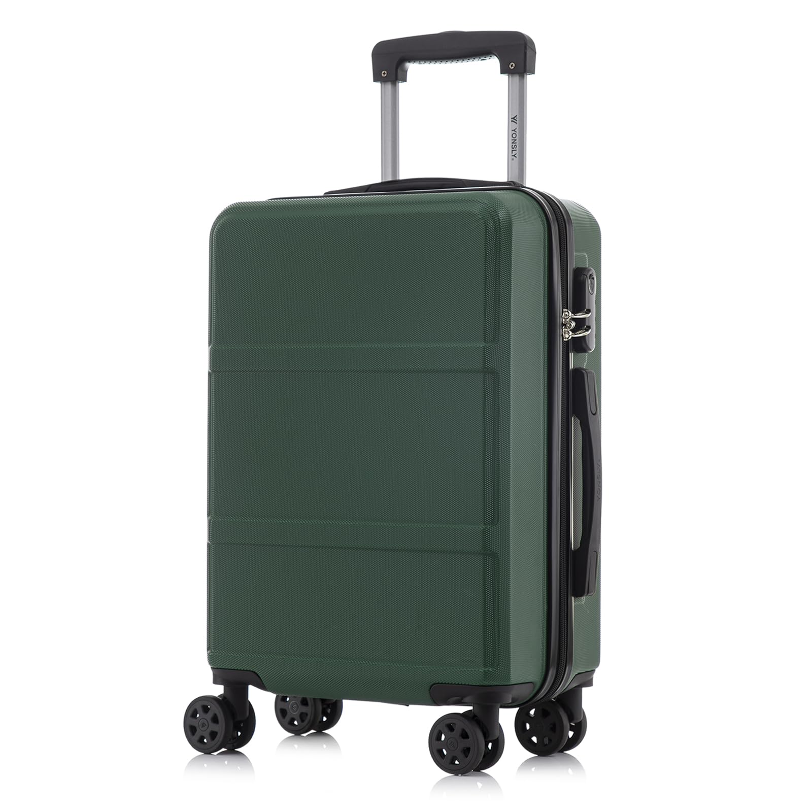 yonsly Koffer Suitcase, Trolley Reisekoffer, Rollkoffer Handgepäck mit 4 Rollen 360°, ABS Hartschalen, Sicherheitsschloss, Weicher Gummigriff, 210D-Futter
