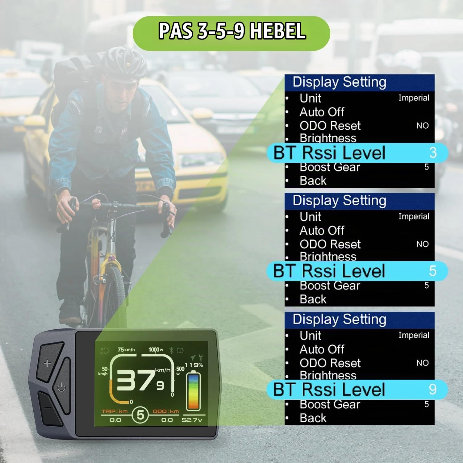E-Bike LCD-Display BF 8Fun EKD01, UART-Protokoll, 5-poliger Stecker, für BF BBS01B/02B HD Mittelmotor