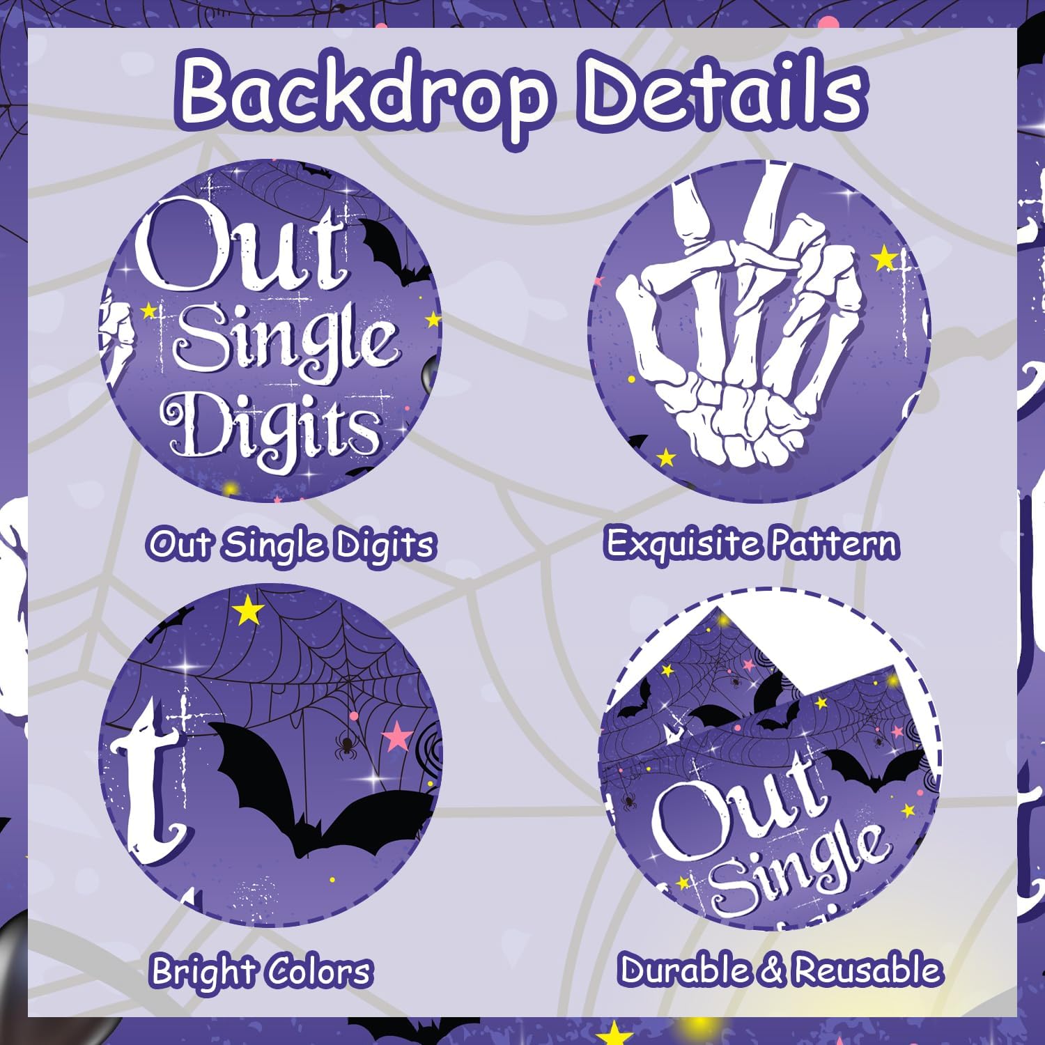 Peace out Single Digits I'm 10 Party Decoration Purple Skeleton Themed Birthday Party Decor Glitter out Single Digits I'm 10 Banner Skull Cake Cupcake Toppers for Halloween Gothic Birthday Decor
