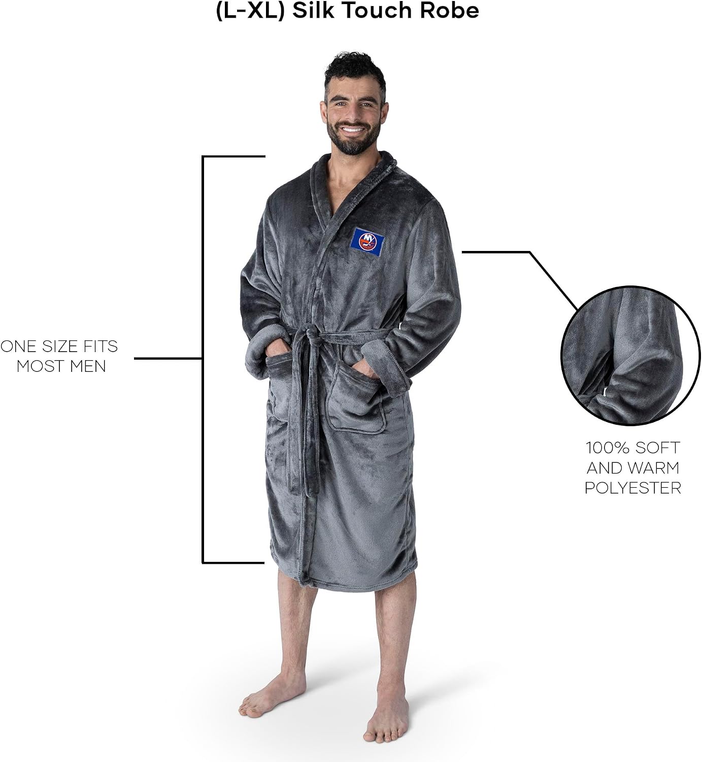 Northwest NHL Transfer Patch Silk Touch Robe, Small/Medium, Large/X-Large