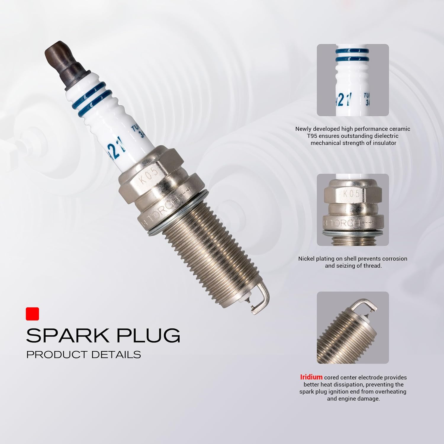 4 PK TORCH TORCH21 Spark Plug Replace for NGK DILFR7K9G Spark Plug, OEM Fits for Lexus