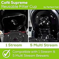 Vista 5 de Perfect Pod Cafe Supreme - Taza de filtro de café reutilizable de una sola porción, compatible con cafetera Keurig K Supreme (Plus)