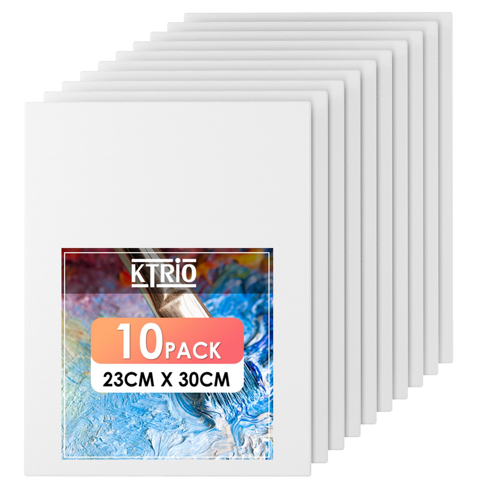 Lienzos para pintar acrílico y óleo en talleres creativos pack de 10 tablas KTRIO 23x30 cm