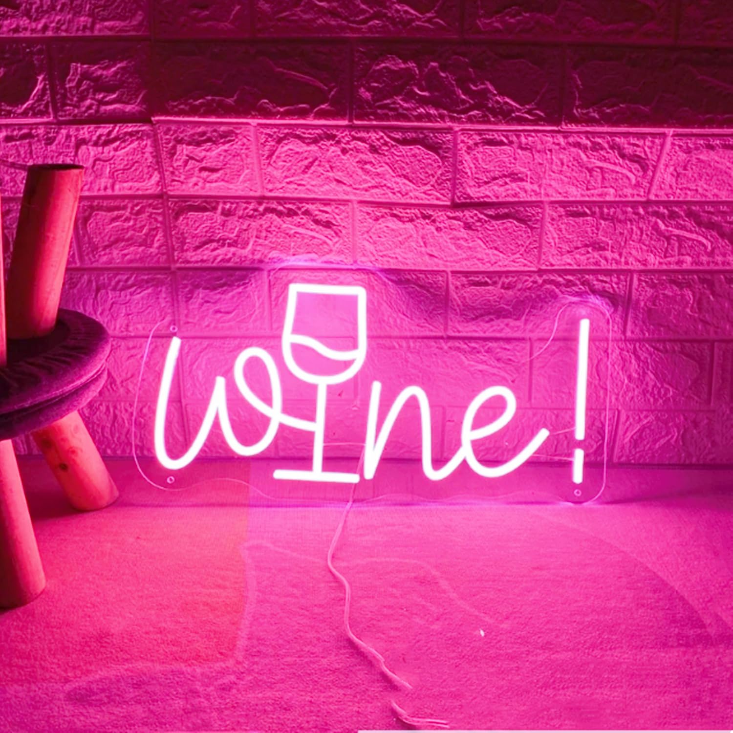 Acryl Wein Neonschild für Wand Hintergrunddekoration, LED Dimmbares Bar Neon Deko Cocktail Licht Handgefertigte Kunstlampe für Zuhause,Kneipe,Hochzeit,Party, Bar Studio,5 V USB-Betrieben