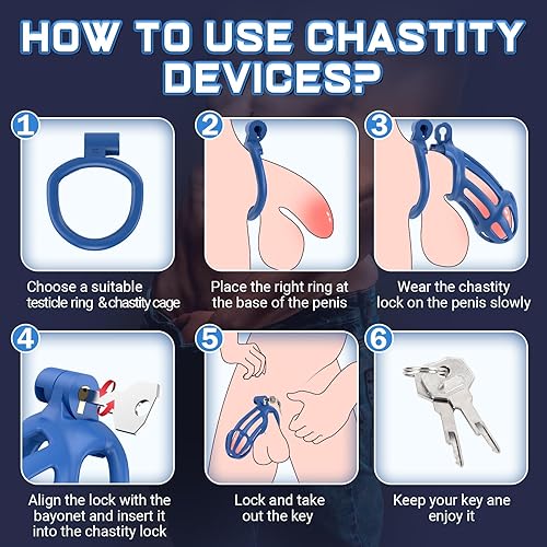 Vista 26 de Jaula de castidad Juguetes sexuales masculinos, dispositivos de castidad para hombres con control de erección del pene, impresión 3D, bloqueo