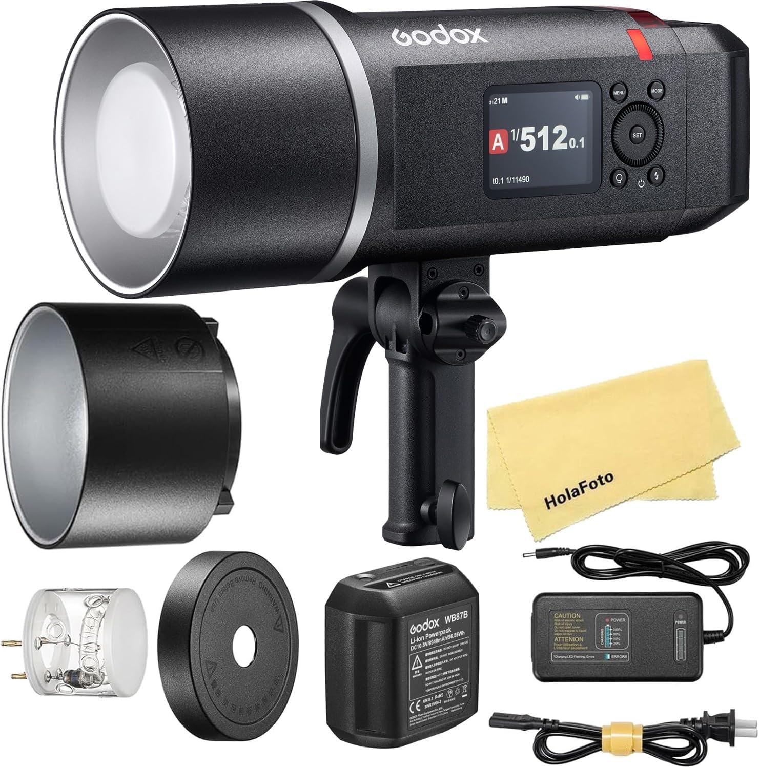 Godox AD600BM II AD600BMII AD600 BM II Bowens Mount 600Ws GN87 HSS Outdoor Flash Strobe Monolight,0.01~1.9s Recycle Time,10.8V/8940mAh Lithium Battery,500 Full Power Flashes(Godox AD600BM Upgraded)