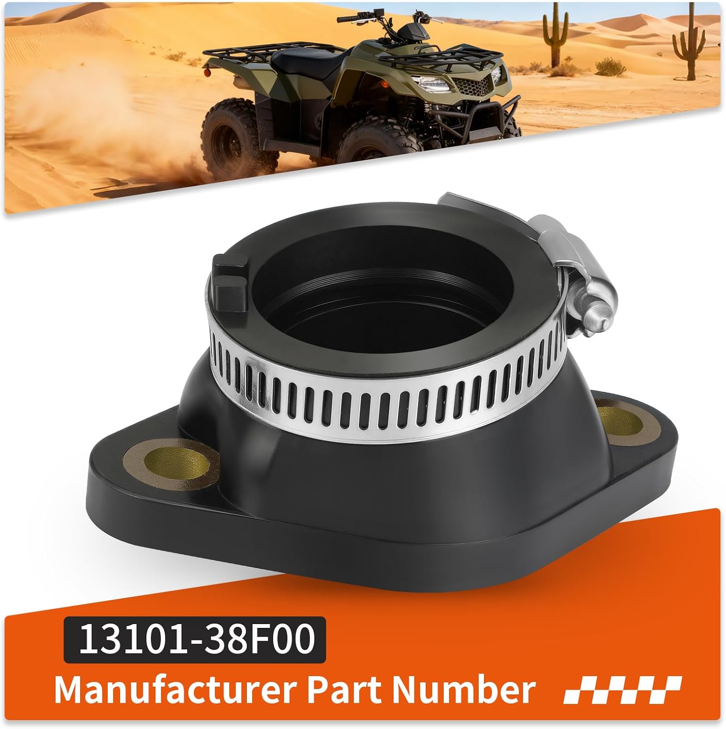 Carburetor Intake Manifold Boot Adapter for Suzuki Eiger KingQuad 400 2x4/4x4 LT-F400 LT-A400 2002-2010 13101-38F00