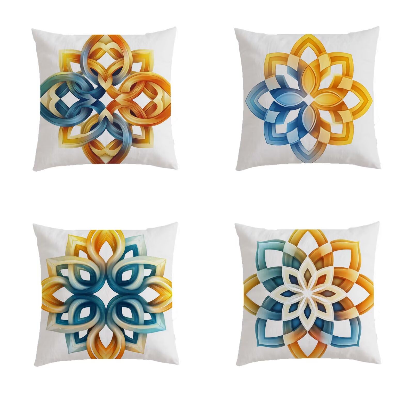 Housse de coussin 70x70cm mandala pour salon de jardin exterieur