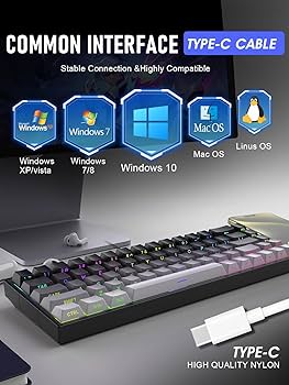 Amazon | ZIPFORCE ゲーミングキーボード、68キー・メカニカル