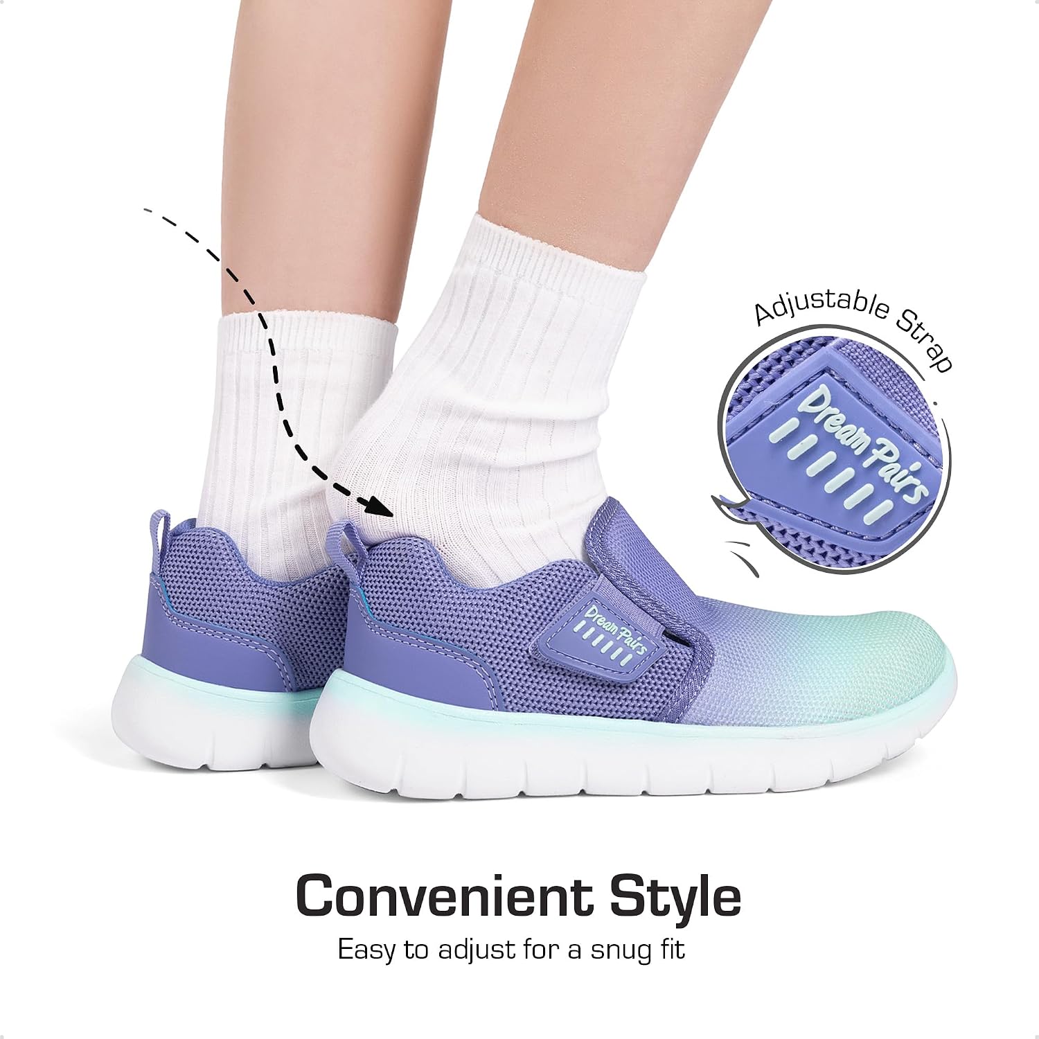DREAM PAIRS Boys Girls Shoes Kids Slip on Tennis EZ-Ons MightyMovers Running Athletic Barefoot Zero Drop Sports Sneakers