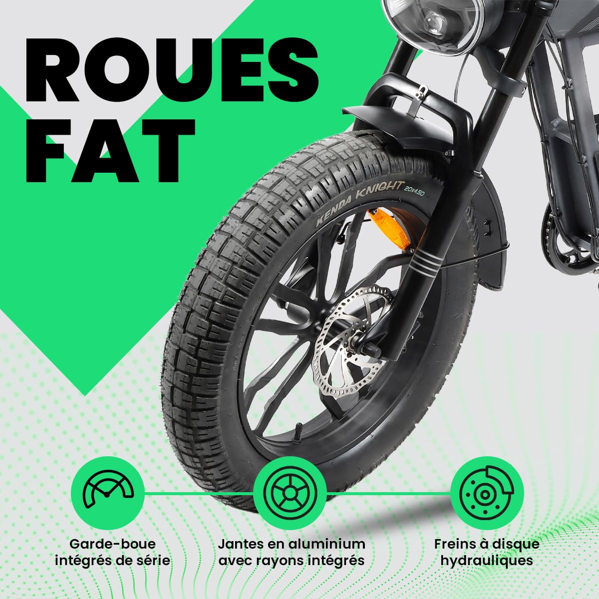 YOUIN NO BULLSHIT TECHNOLOGY Youin BK7100 Vélo électrique pliable Fat Bike 20 pouces 100 km d'autonomie Freins hydrauliques Suspension totale Altus 7 vitesses Changement Écran LCD Batterie