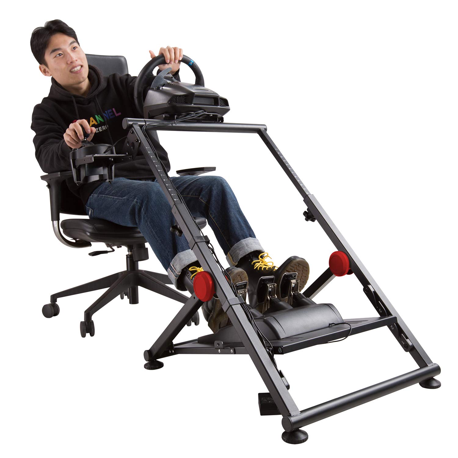 RS155 Simulatore di Corsa Supporto per Volante per Gioco Pieghevole Regolabile Racing Simulator Gaming Pedali Leva del Cambio