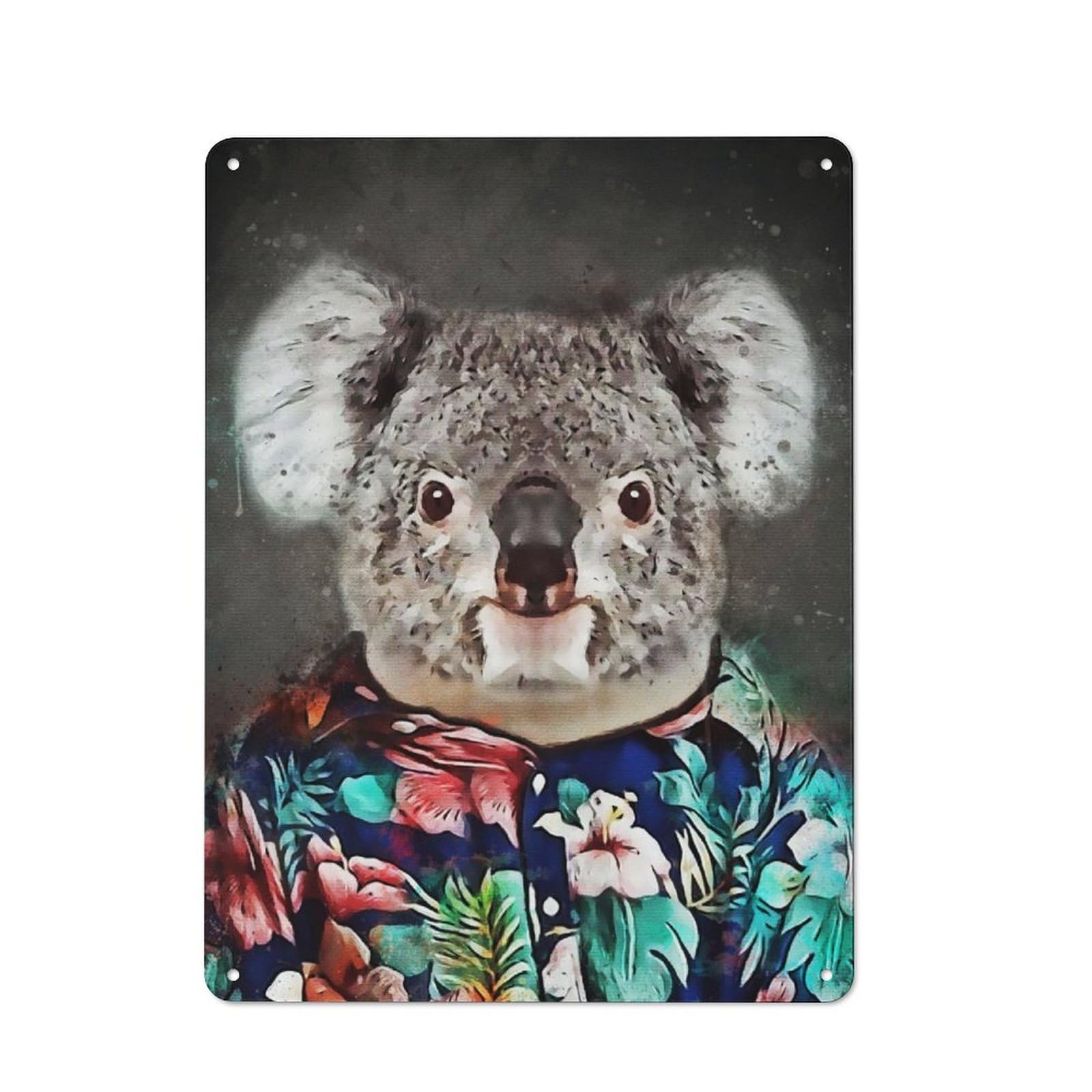 Junmoney Koala Fashion Rustic Tin Sign 40X30cm For Living Room Or Hallway, A Metal Wall Feature For Living Rooms And Hallways