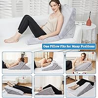 Vista 5 de 3 almohadas de cuña para cama, espuma viscoelástica ajustable de 9 y 12 pulgadas, almohada de cuña elevada para espalda y pierna, reflujo ácido