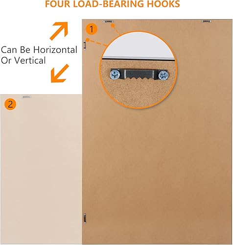 Miniatura 7 de Oteymart Espejo rectangular de pared de 24 x 36 pulgadas para baño dormitorio entrada sala de estar tocador negro