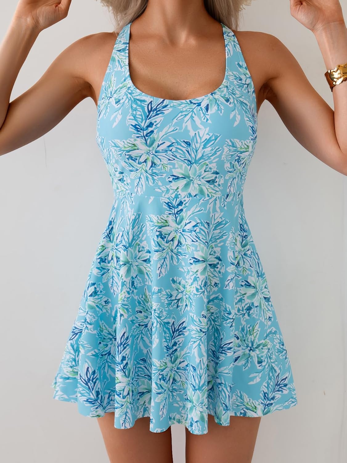 B2prity One Piece Swimdress Swimsuits for Women Tummy Control Swim Dress Cute Modest Skirt Bathing Suit - Image 4