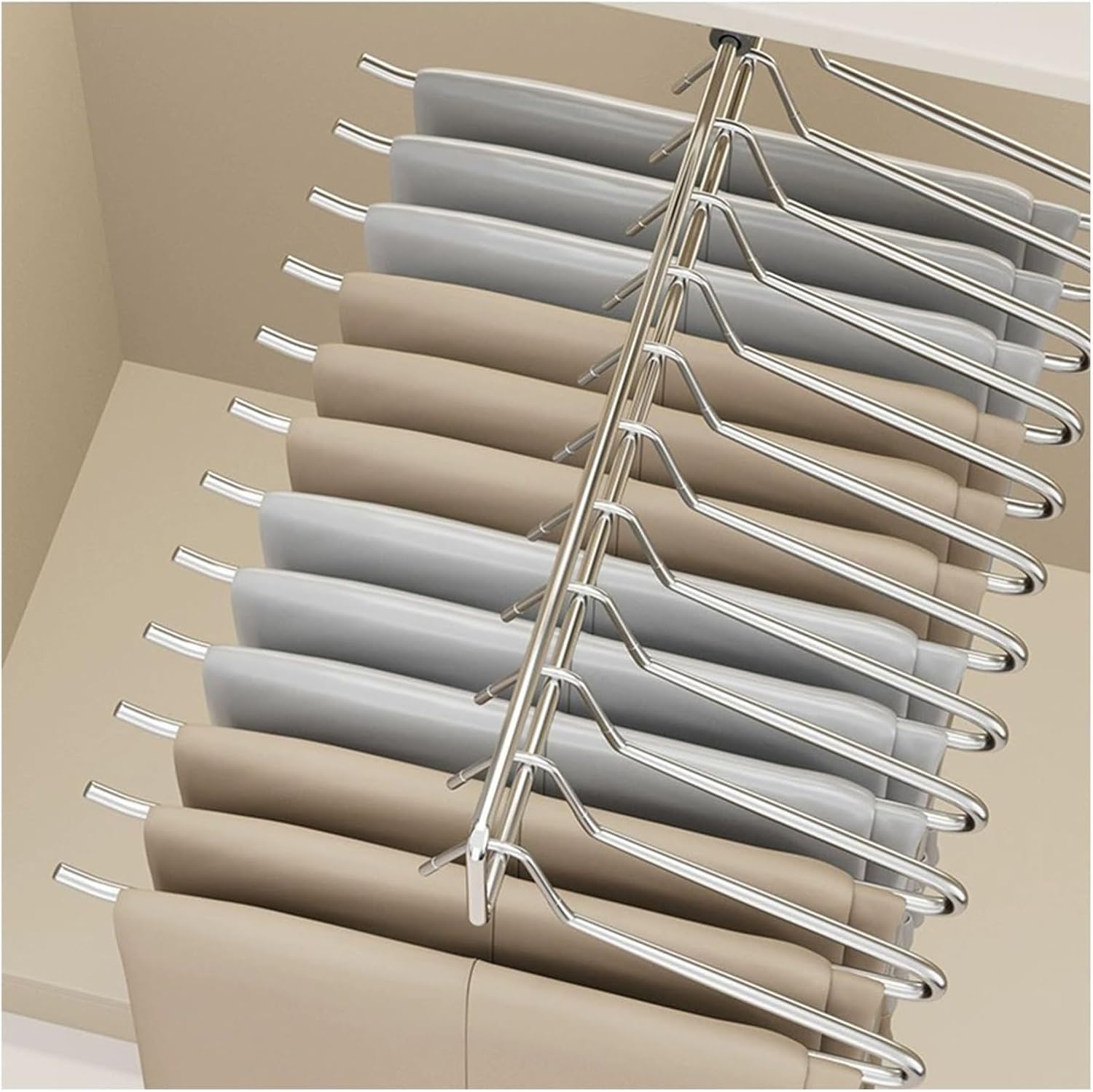 Space-Saving Retractable Pants Hanger, Pull-Out Wardrobe Trousers Rack for Jeans, 250mm Closet Organizer, Efficient Clothing Storage Solution