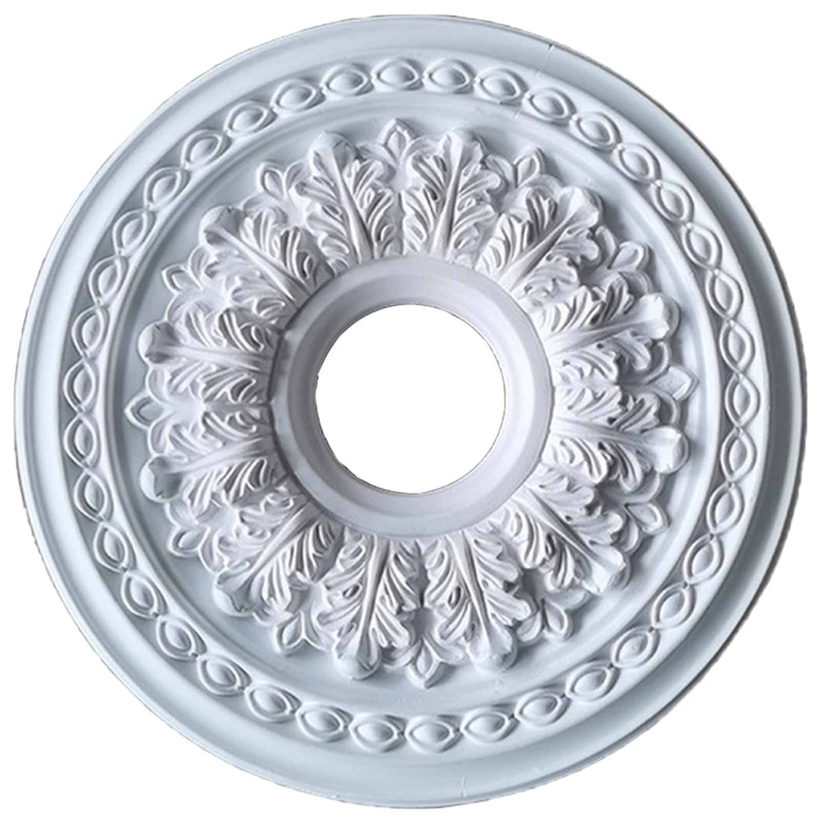 Foelanne White Q White Round Pu Ceiling Medallion, Multiple Sizes 24.5-67Cm(,34Cm)