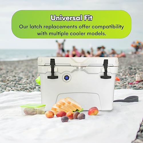 Miniatura 6 de BEAST COOLER ACCESSORIES Paquete de 2 cierres de tapa de repuesto, compatibles con enfriadores duros Yeti y RTIC, goma negra, 20 pulgadas