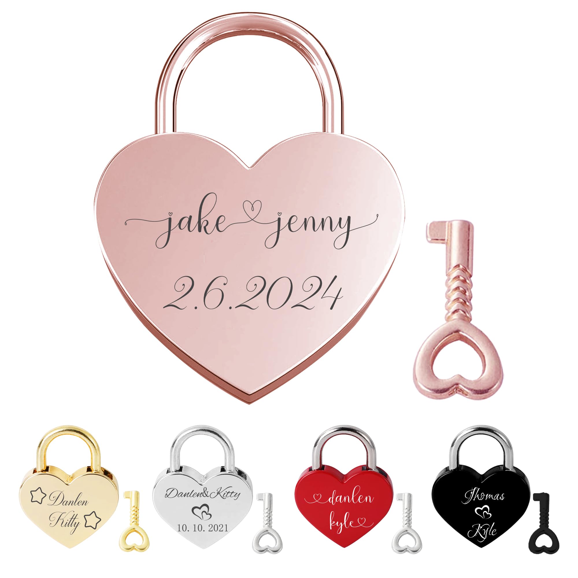 Heart Lock with Engraving –BUGMKCS Personalised Lock with Heart
