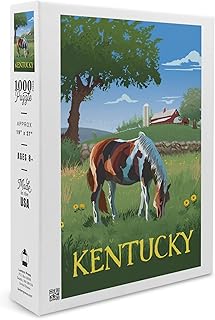 Kentucky, Horse in Field (1000 Piece Puzzle, Size 19x27, Challenging Jigsaw Puzzle for Adults and Family, Made in USA)