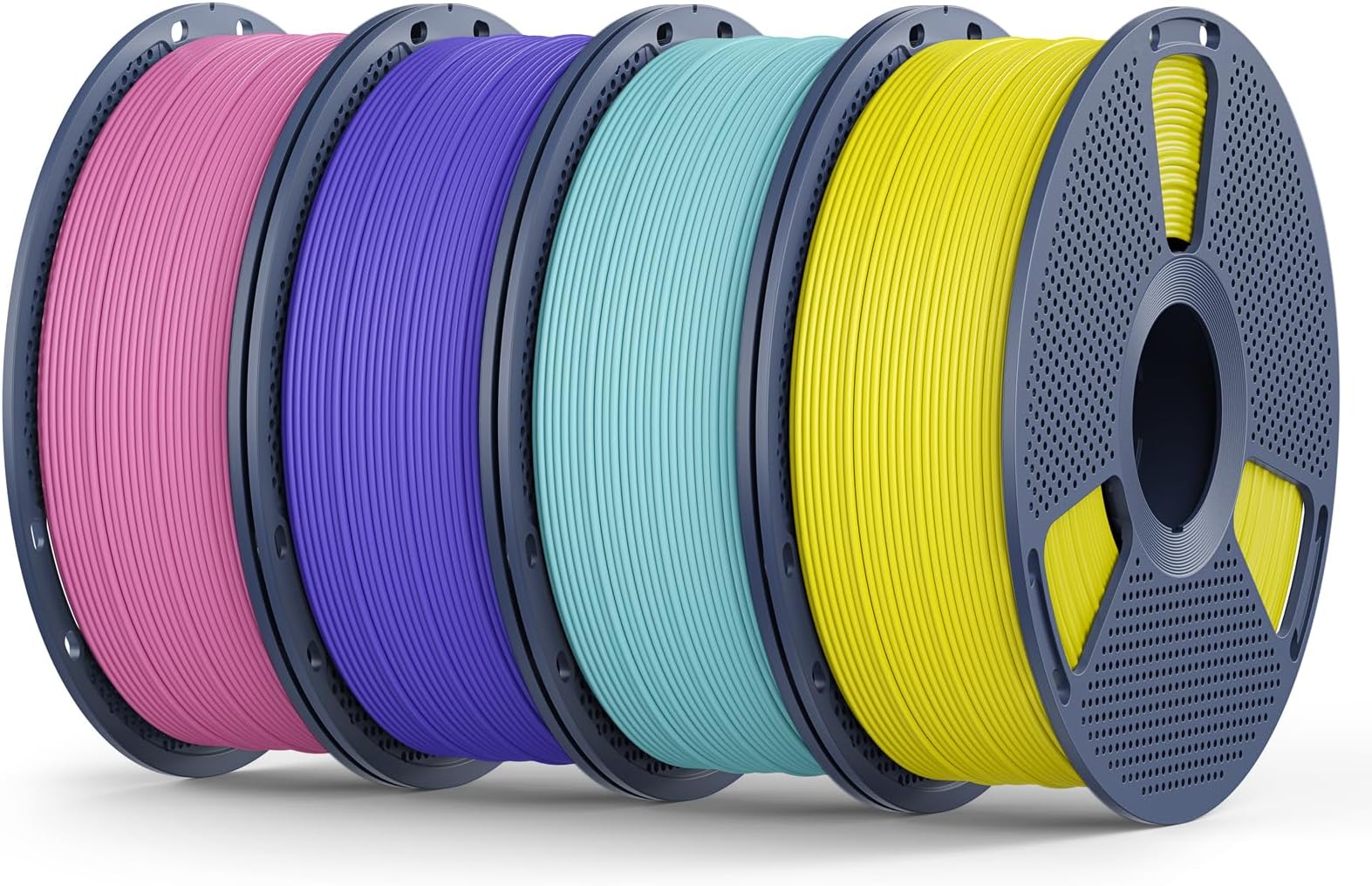 Matte PLA Filament 1.75mm, 4kg(8.8lbs) SUNLU 3D Printer Filament, Matte Surface Texture, No Clogging, Less Brittle, Pink+Lavender Purple+Light Blue+Yellow