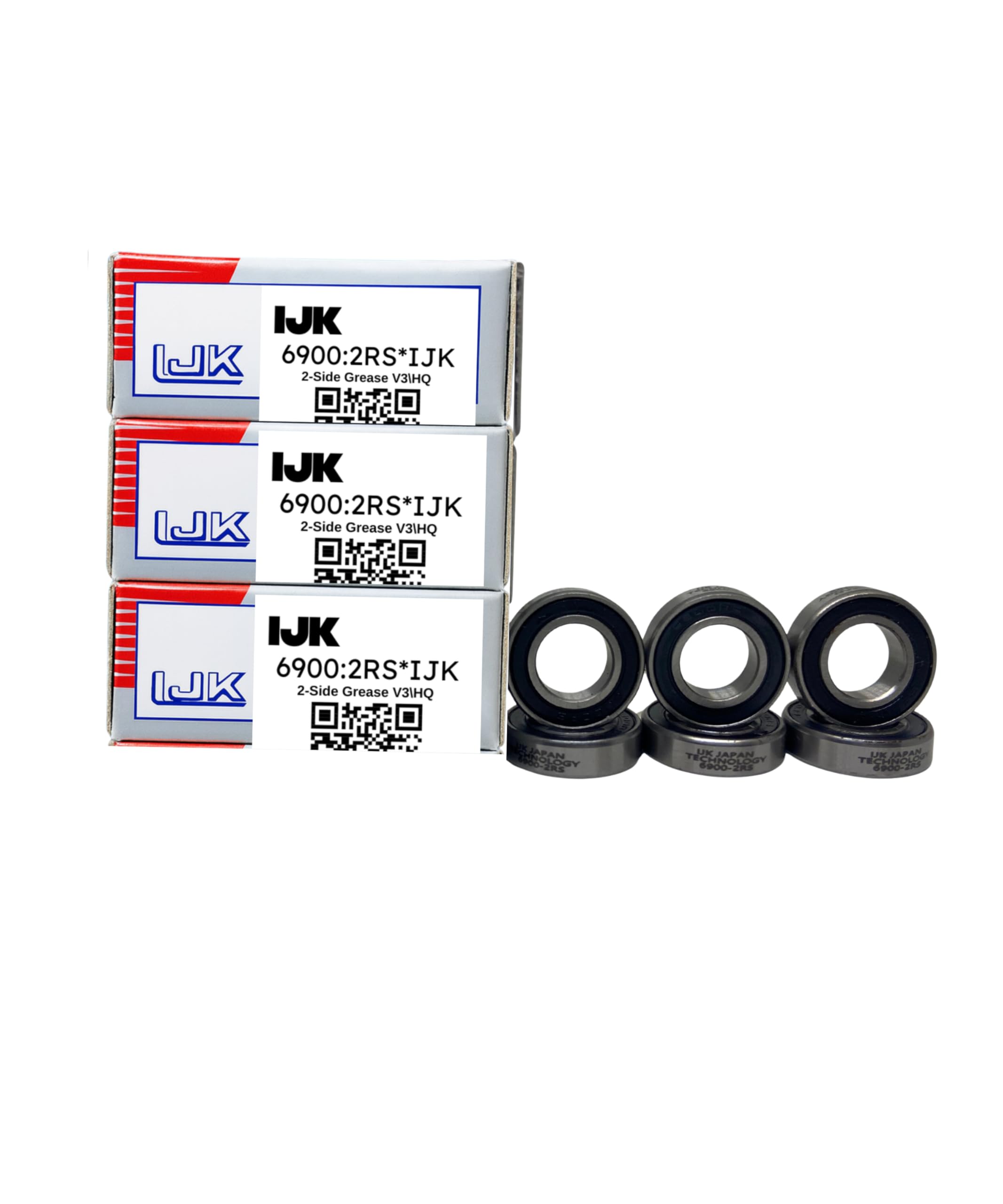 6900 2rs deep groove ball bearing (10x22x6mm) | mini double rubber sealed, high-speed, low-noise, anti-rust bearing for e-bike, fan motor, 3d printer, power tools & small machinery (pack of 6