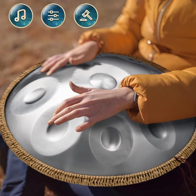 Handpan Drum 22 pulgadas 440Hz instrument musical 9 notas oro miniatura 3