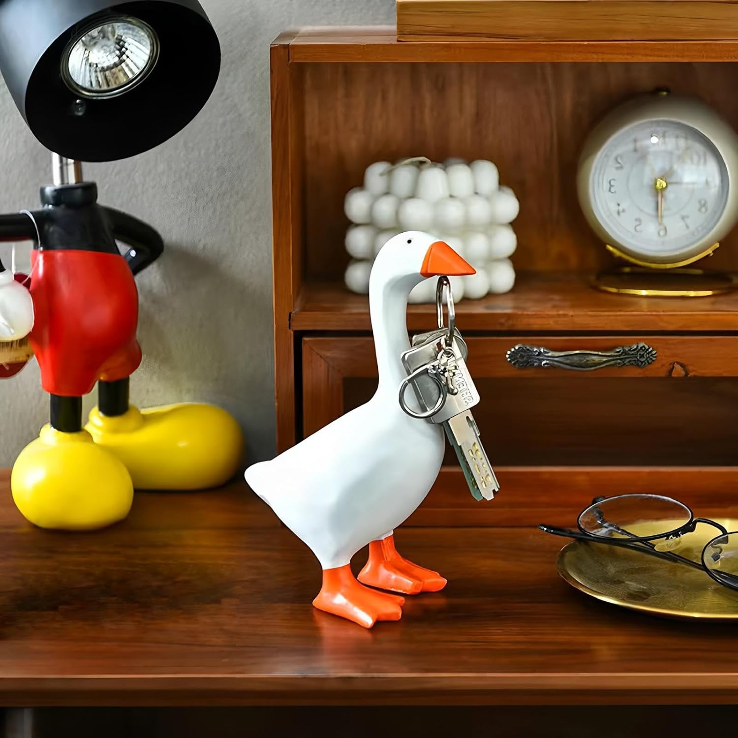 Desk Goose 7 Inch Desktop Goose Statue Funny Goose Figurine for Office Table or Home Decorations Idea for Women