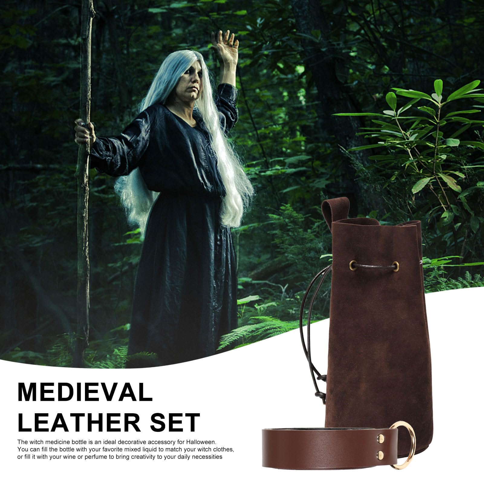 Set Pochette Ceinture Renaissance - 4 Accessoires Cosplay Pirate - Pour Festival, Mariage, Photos, Déguisement Médiéval - 4