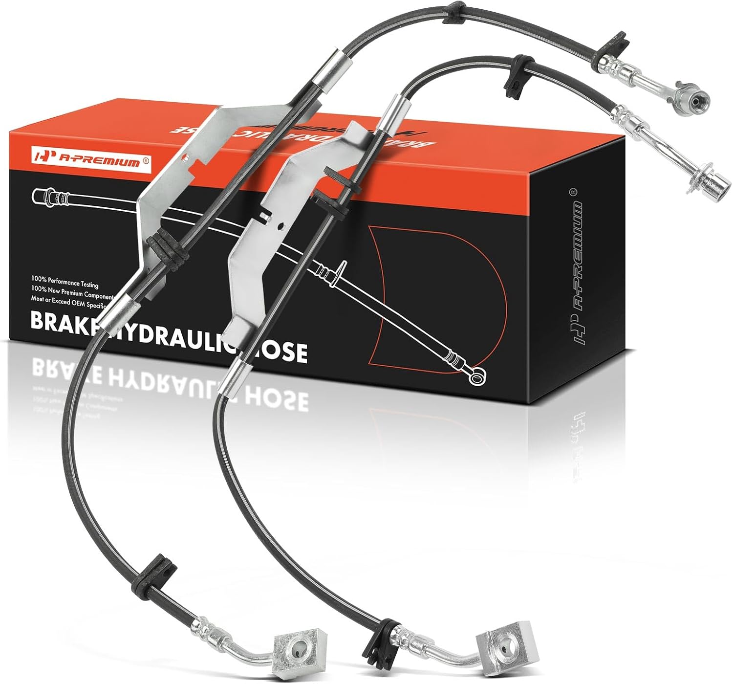 A-Premium Rear Driver and Passenger Side Brake Hydraulic Hose Compatible with Select Chevrolet and GMC Models - C4500 Kodiak, C5500 Kodiak, C4500 Topkick, C5500 Topkick, 2006-2009, AWD - Pack of 2