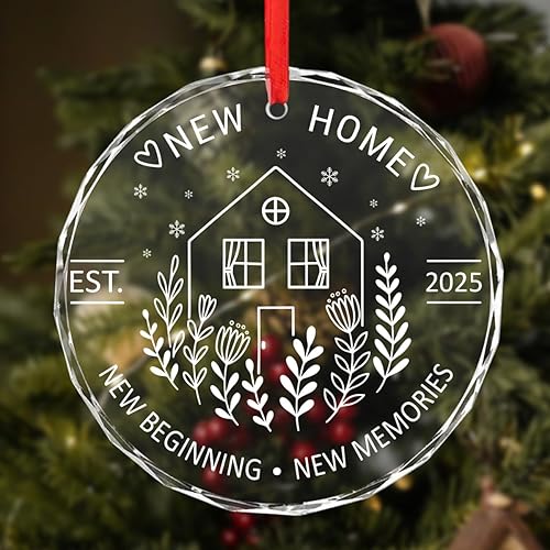 Miniatura 3 de Nuevo Adorno de Vidrio para el Hogar 2025 Regalo de Inauguración de Casa para Parejas, Recuerdo de Casa Nueva, Decoración de Propietario,