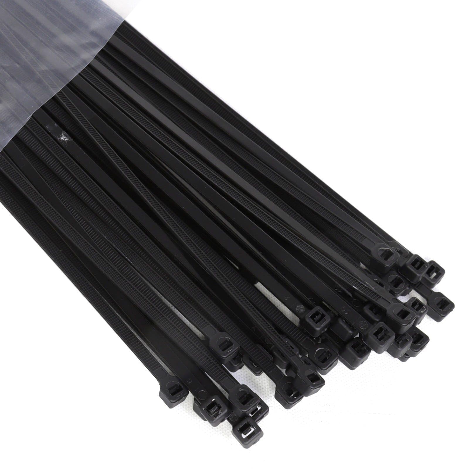 enTie Black Cable Ties 4.8mm x 500mm Nylon 66 UL Approved [50 Pack]