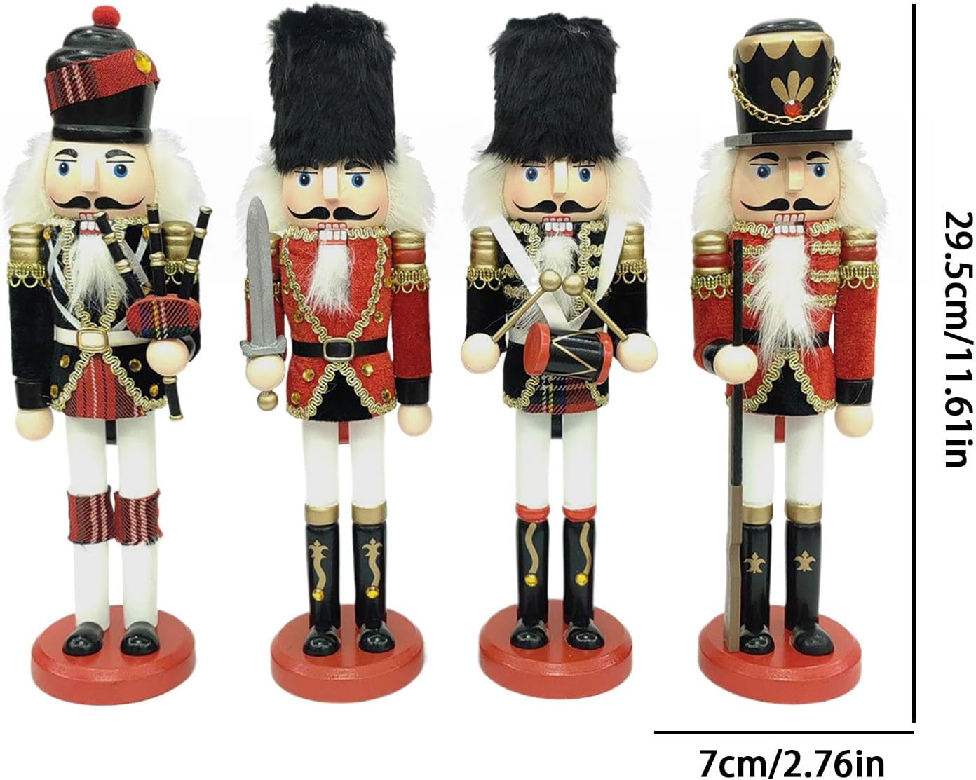 ナットクラッカー クリスマス オーナメント | ナットクラッカー 士兵 コレクタブル フィギュリン デスク 装飾 | 木製クリスマス