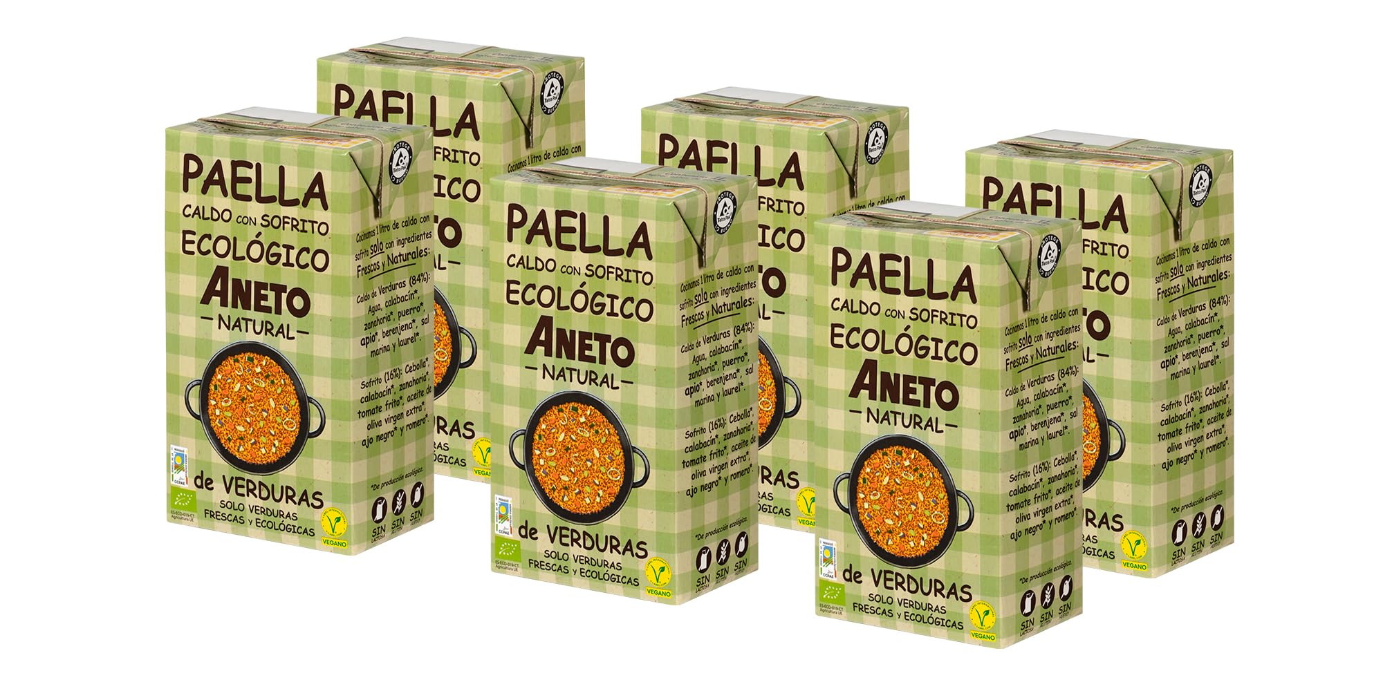 Aneto Caldo Ecológico para Paella de Verduras 1L 6 unidades